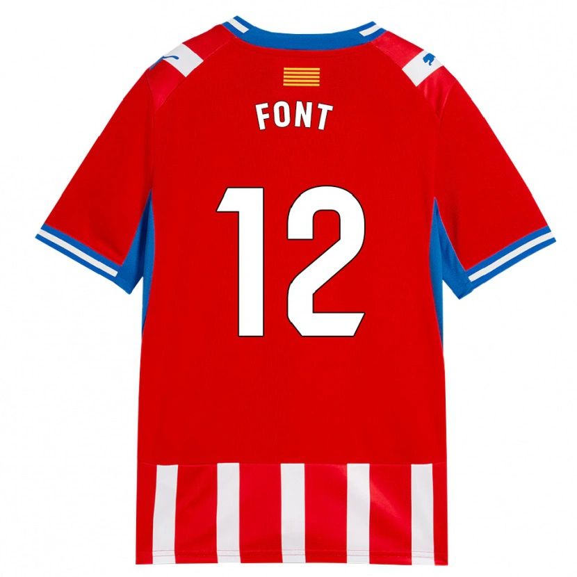 Danxen Criança Camisola Jordi Font #12 Vermelho Branco Azul Céu Principal 2026/27 Camisa
