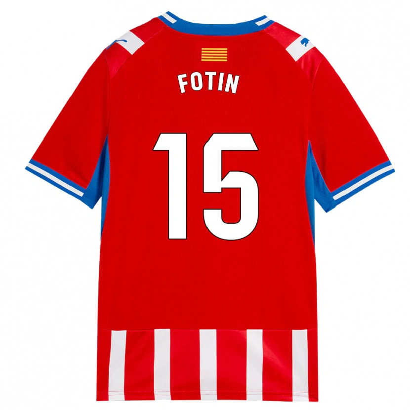 Danxen Criança Camisola Rareș Fotin #15 Vermelho Branco Azul Céu Principal 2026/27 Camisa