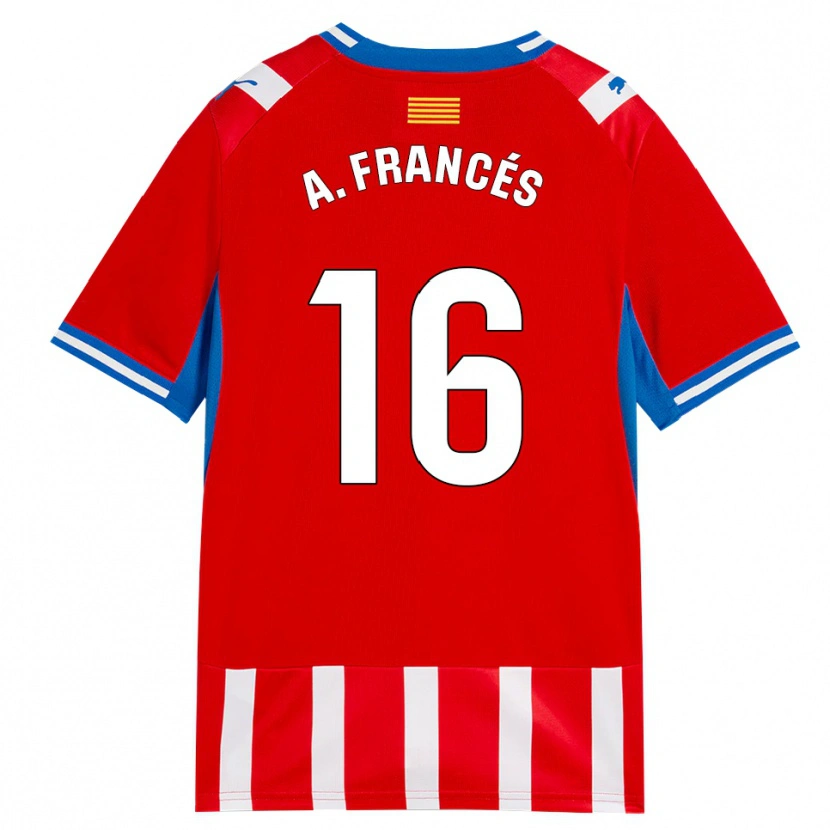 Danxen Criança Camisola Alejandro Francés #16 Vermelho Branco Azul Céu Principal 2026/27 Camisa