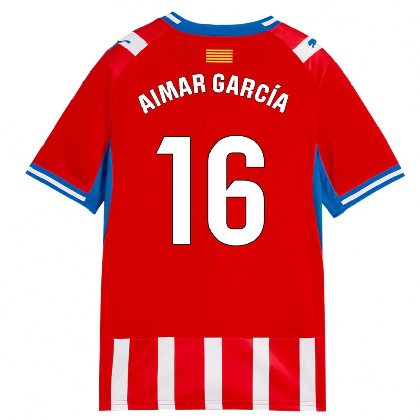 Danxen Criança Camisola Aimar García #16 Vermelho Branco Azul Céu Principal 2026/27 Camisa