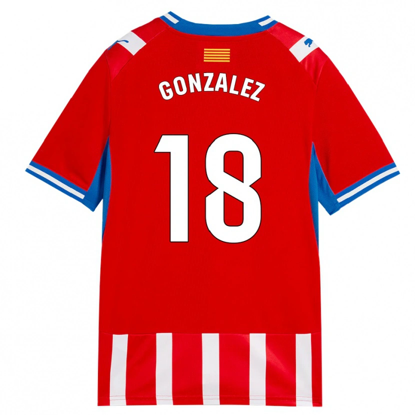 Danxen Criança Camisola Gerard Gonzalez #18 Vermelho Branco Azul Céu Principal 2026/27 Camisa