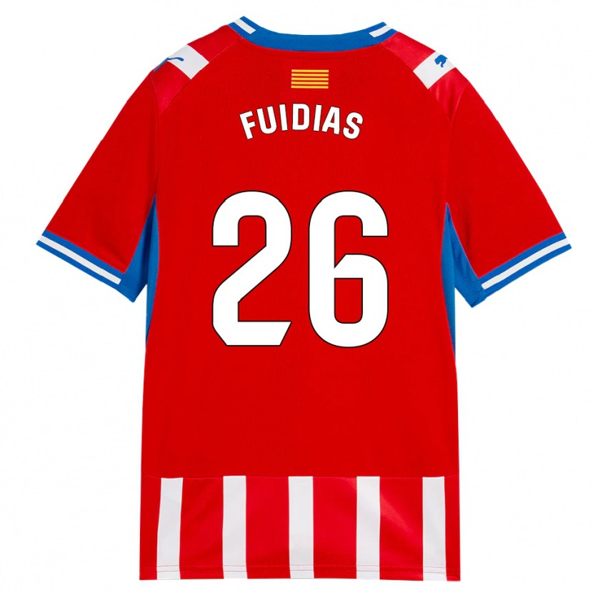 Danxen Criança Camisola Toni Fuidias #26 Vermelho Branco Azul Céu Principal 2026/27 Camisa