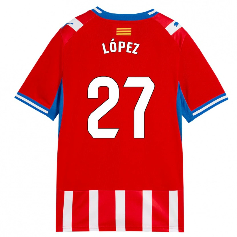 Danxen Criança Camisola Toni López #27 Vermelho Branco Azul Céu Principal 2026/27 Camisa