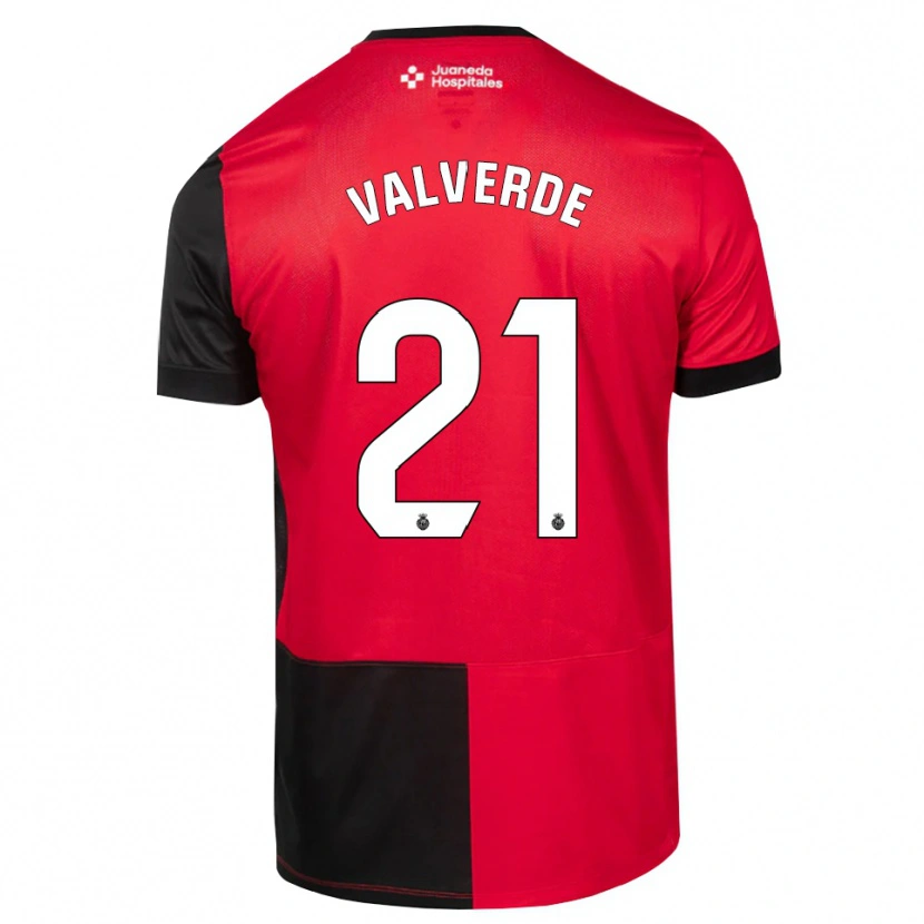 Danxen Criança Camisola David Valverde #21 Preto Vermelho Branco Principal 2026/27 Camisa