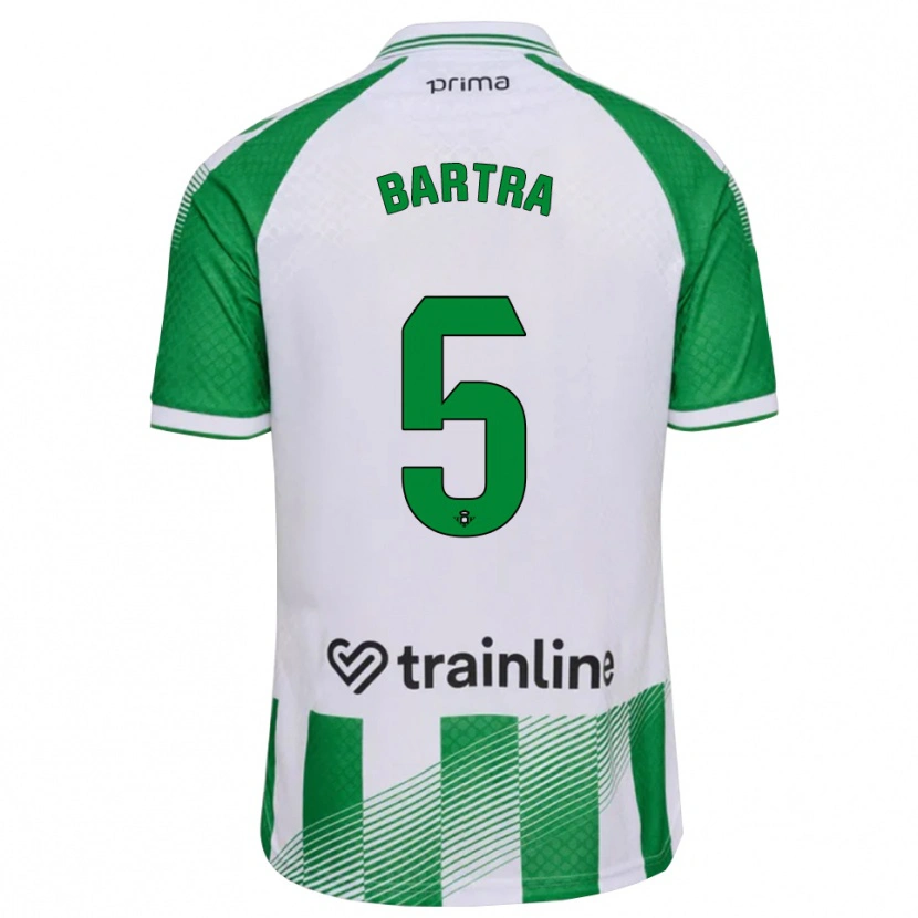 Danxen Criança Camisola Marc Bartra #5 Verde Claro Preto Branco Principal 2026/27 Camisa
