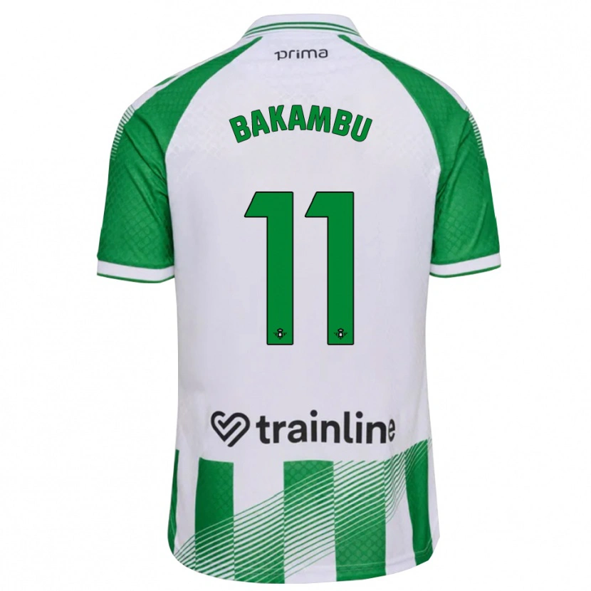 Danxen Criança Camisola Cedric Bakambu #11 Verde Claro Preto Branco Principal 2026/27 Camisa