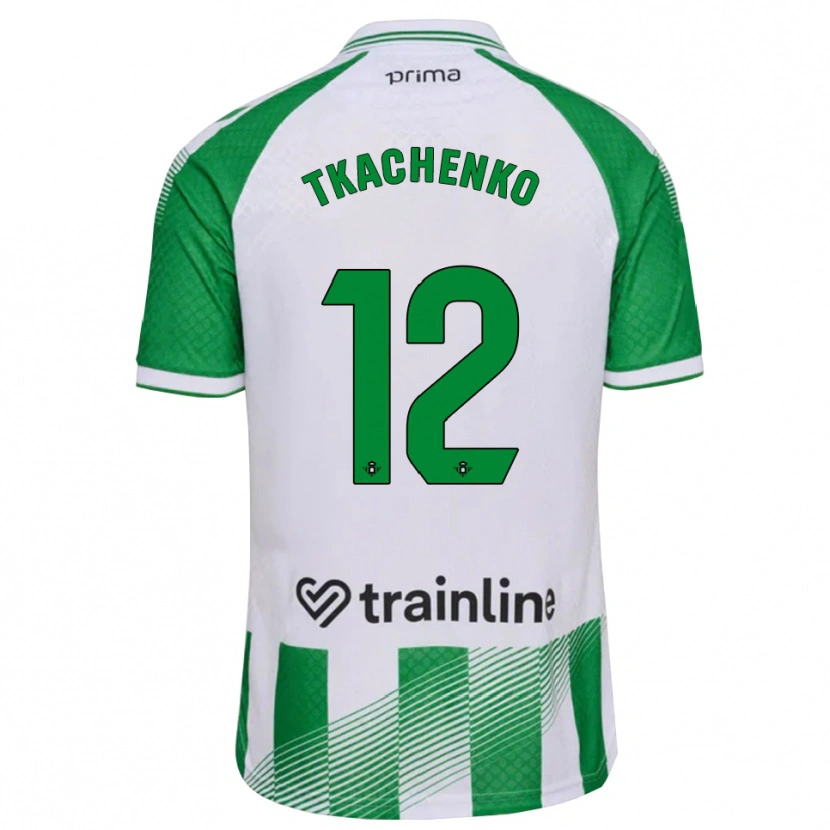 Danxen Criança Camisola Fedir Tkachenko #12 Verde Claro Preto Branco Principal 2026/27 Camisa