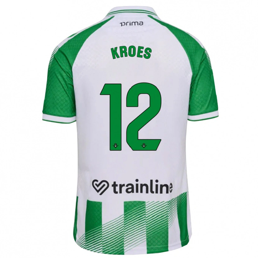 Danxen Criança Camisola Victor Kroes #12 Verde Claro Preto Branco Principal 2026/27 Camisa