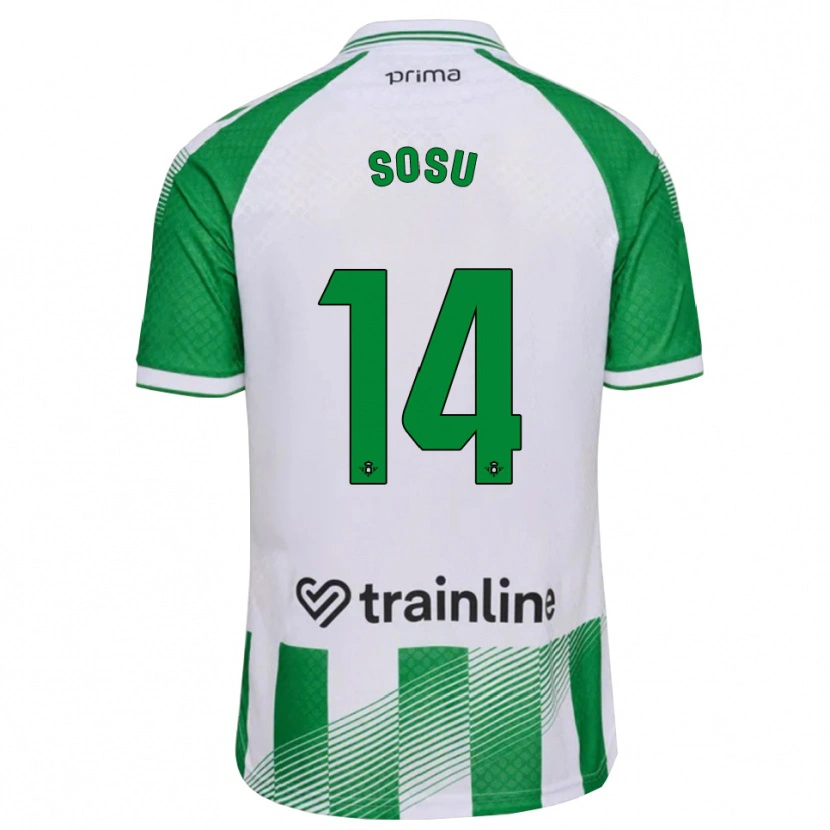 Danxen Criança Camisola Kwame Sosu #14 Verde Claro Preto Branco Principal 2026/27 Camisa