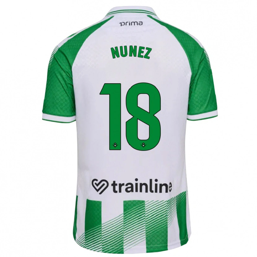 Danxen Criança Camisola Romina Núñez #18 Verde Claro Preto Branco Principal 2026/27 Camisa