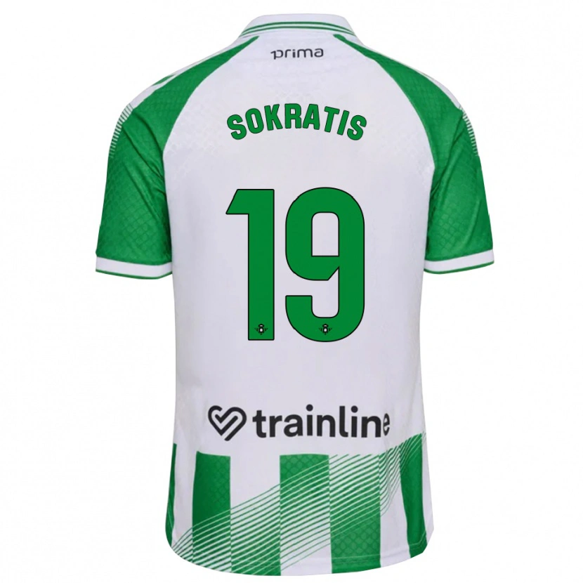 Danxen Criança Camisola Sokratis Papastathopoulos #19 Verde Claro Preto Branco Principal 2026/27 Camisa