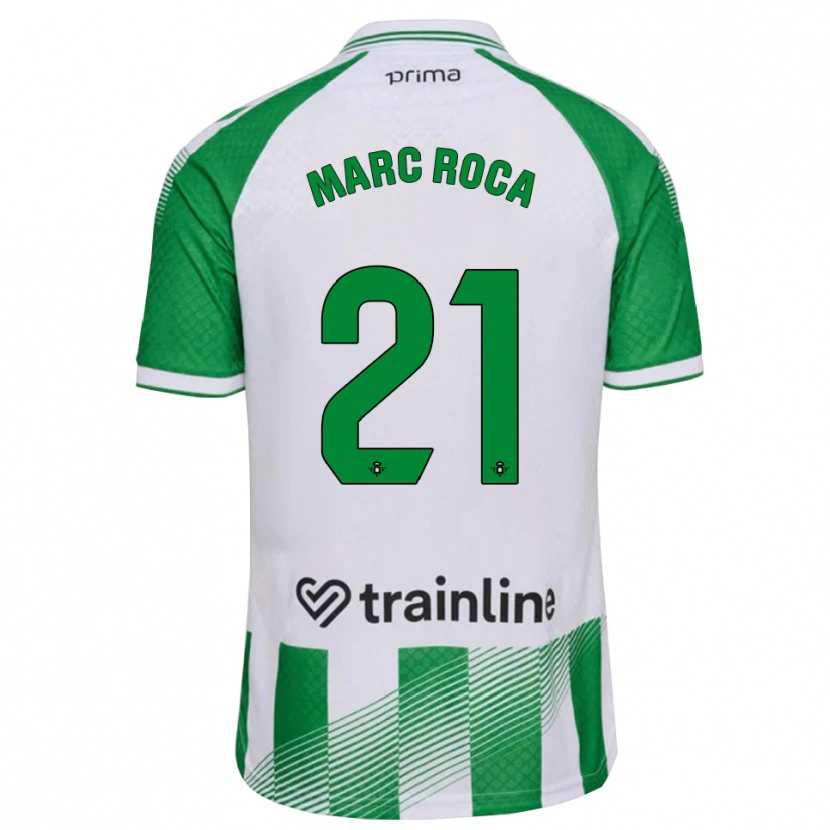 Danxen Criança Camisola Marc Roca #21 Verde Claro Preto Branco Principal 2026/27 Camisa