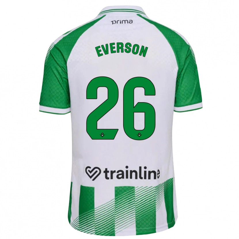 Danxen Criança Camisola Everson Luis Santana Dos Santos #26 Verde Claro Preto Branco Principal 2026/27 Camisa