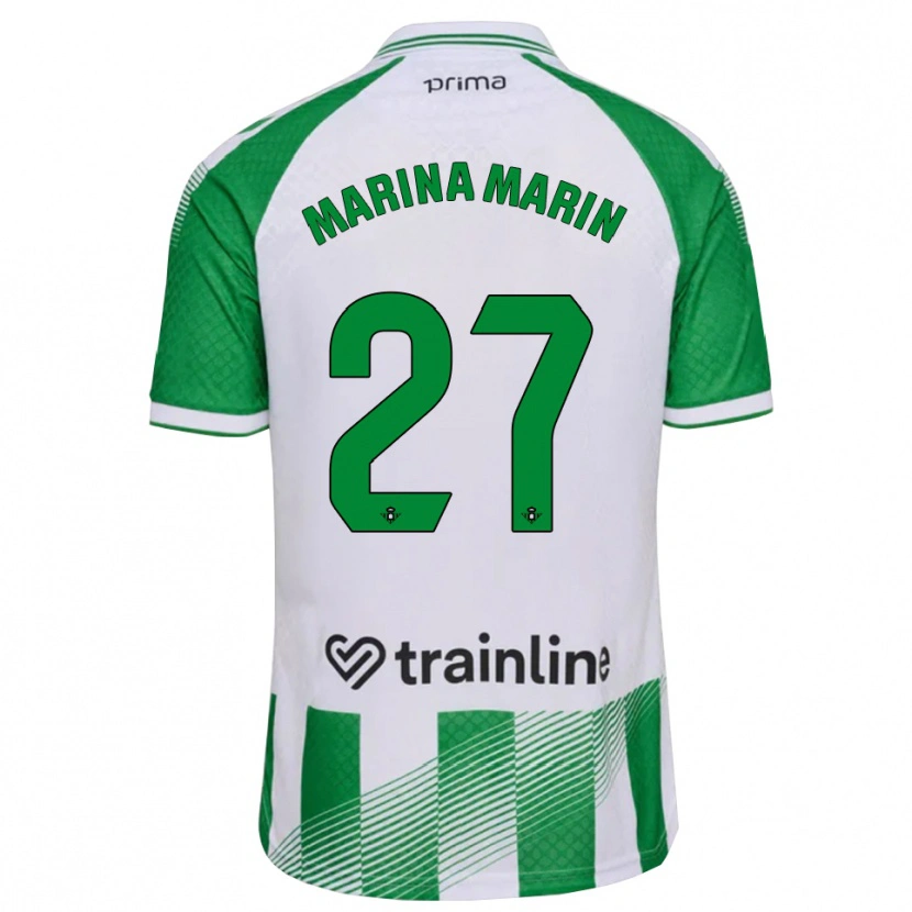 Danxen Criança Camisola Marina Marín #27 Verde Claro Preto Branco Principal 2026/27 Camisa