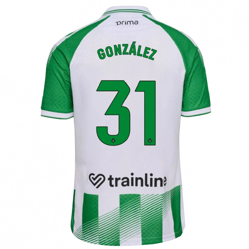 Danxen Criança Camisola Manu González #31 Verde Claro Preto Branco Principal 2026/27 Camisa
