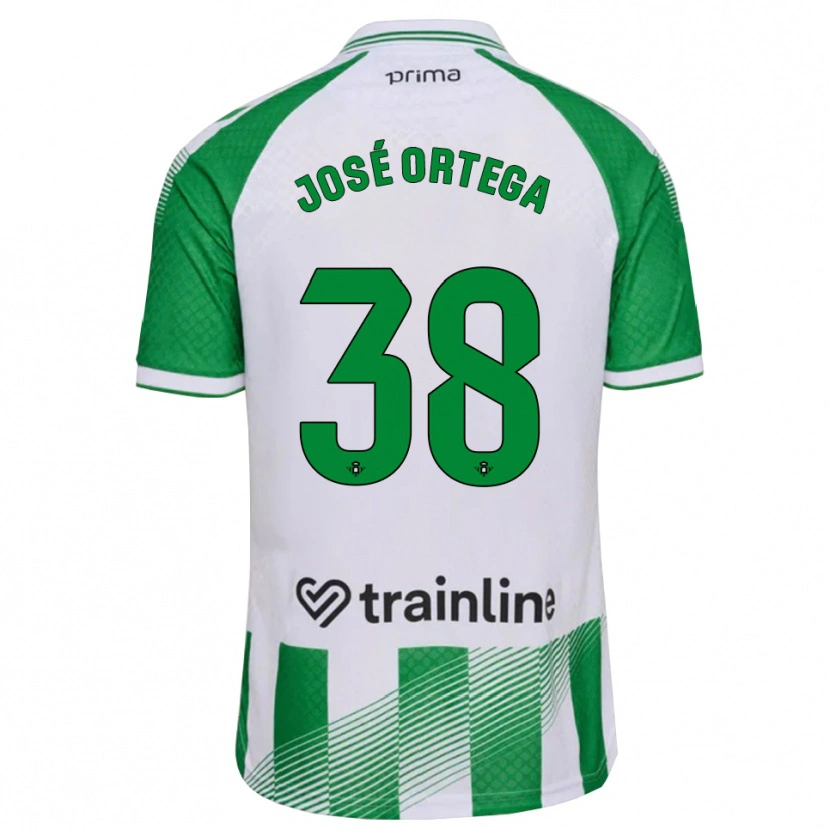 Danxen Criança Camisola José Ortega #38 Verde Claro Preto Branco Principal 2026/27 Camisa