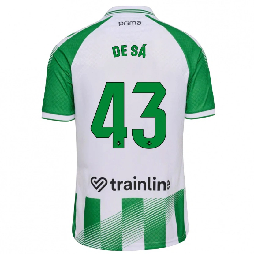 Danxen Criança Camisola Rubén De Sá #43 Verde Claro Preto Branco Principal 2026/27 Camisa
