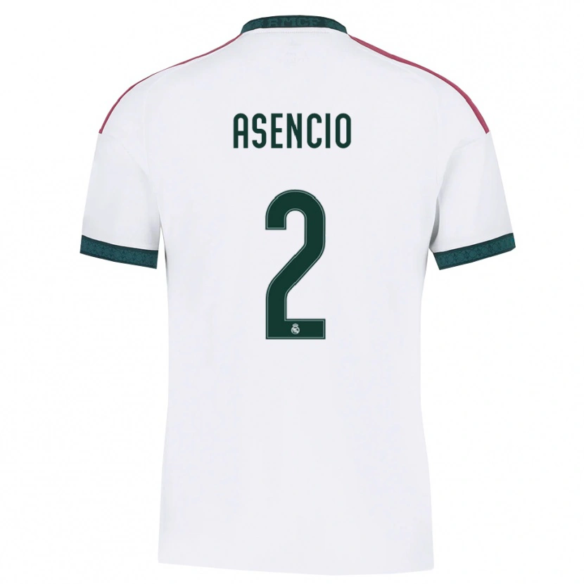 Danxen Criança Camisola Raúl Asencio #2 Verde Escuro Branco Vermelho Principal 2026/27 Camisa
