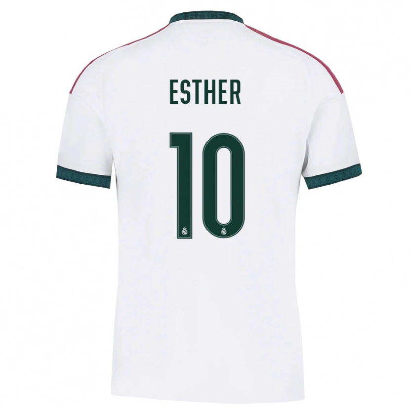 Danxen Criança Camisola Esther Gonzalez #10 Verde Escuro Branco Vermelho Principal 2026/27 Camisa