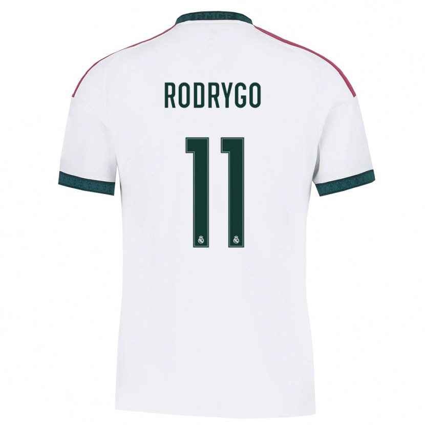 Danxen Criança Camisola Rodrygo Silva De Goes #11 Verde Escuro Branco Vermelho Principal 2026/27 Camisa
