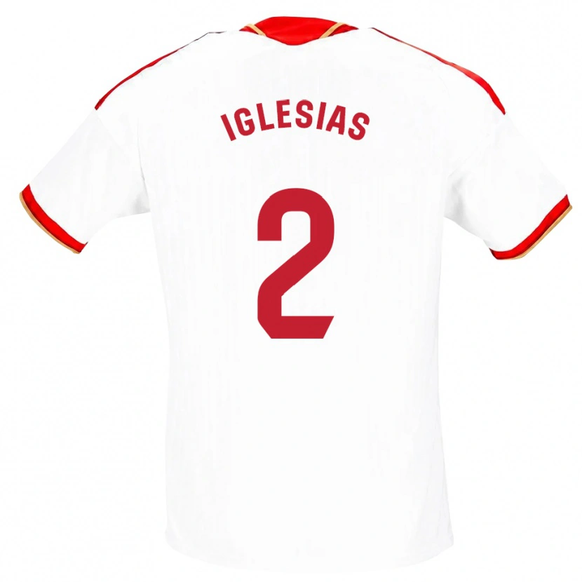 Danxen Criança Camisola Juan Iglesias #2 Branco Vermelho Principal 2026/27 Camisa
