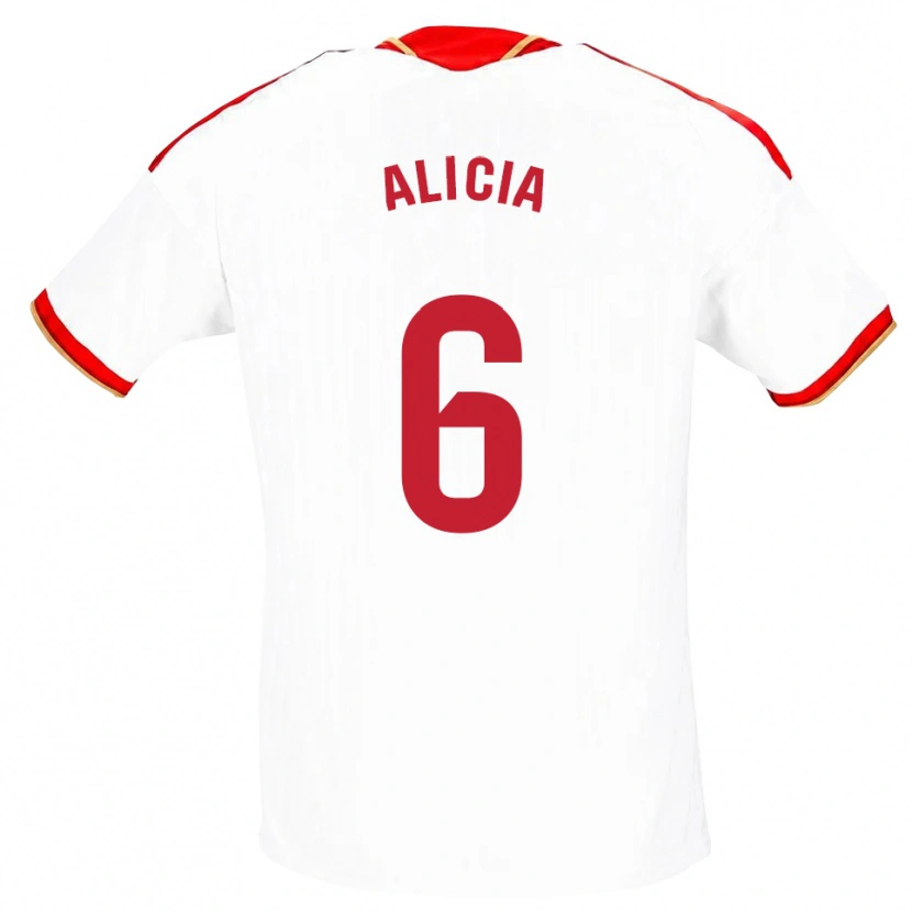 Danxen Criança Camisola Alicia Redondo #6 Branco Vermelho Principal 2026/27 Camisa