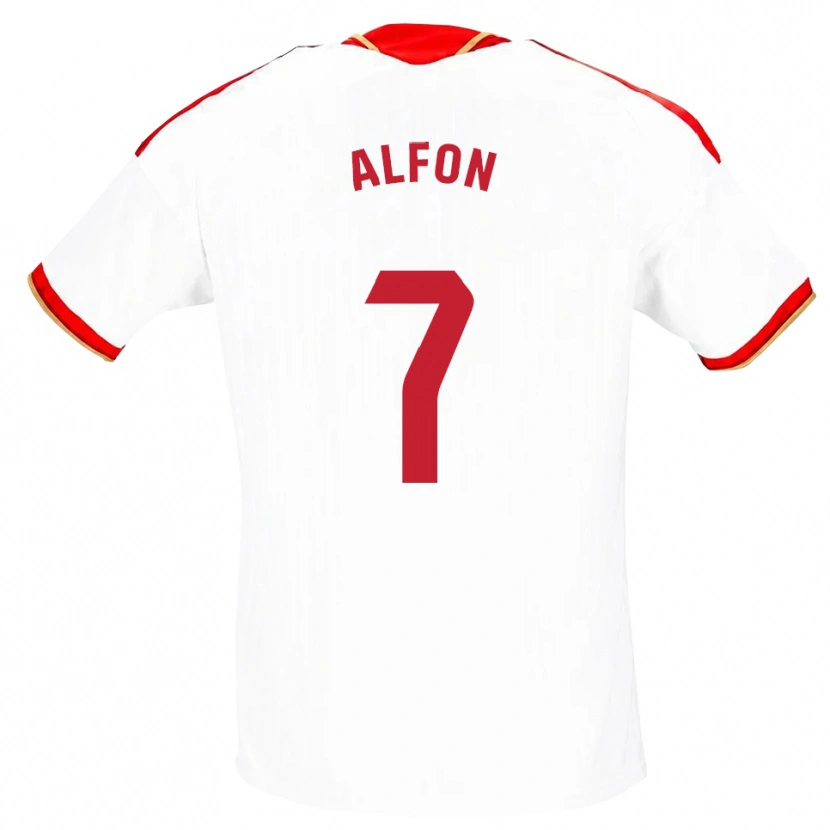 Danxen Criança Camisola Alfon González #7 Branco Vermelho Principal 2026/27 Camisa