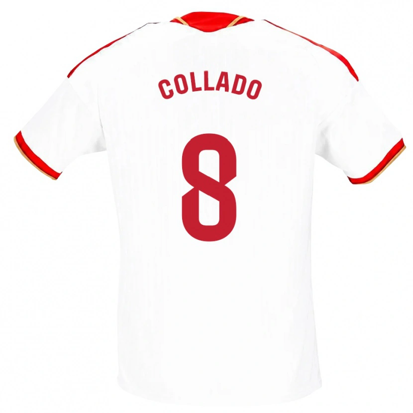 Danxen Criança Camisola Alberto Collado #8 Branco Vermelho Principal 2026/27 Camisa
