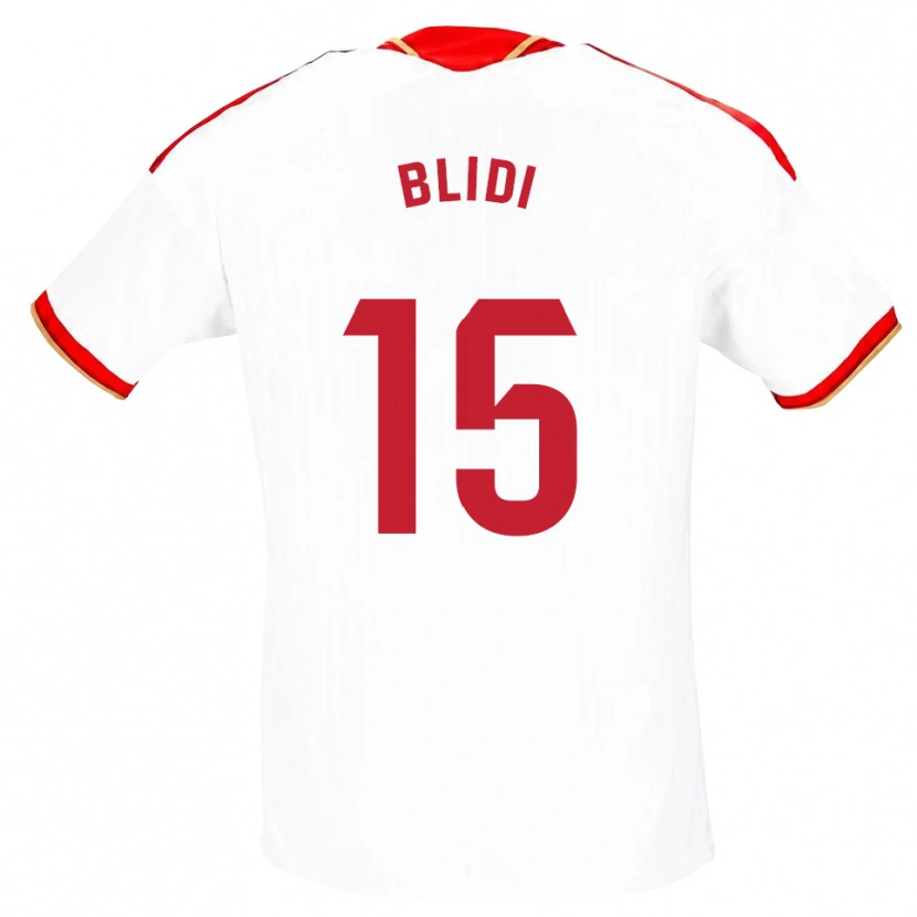 Danxen Criança Camisola Naim Blidi #15 Branco Vermelho Principal 2026/27 Camisa