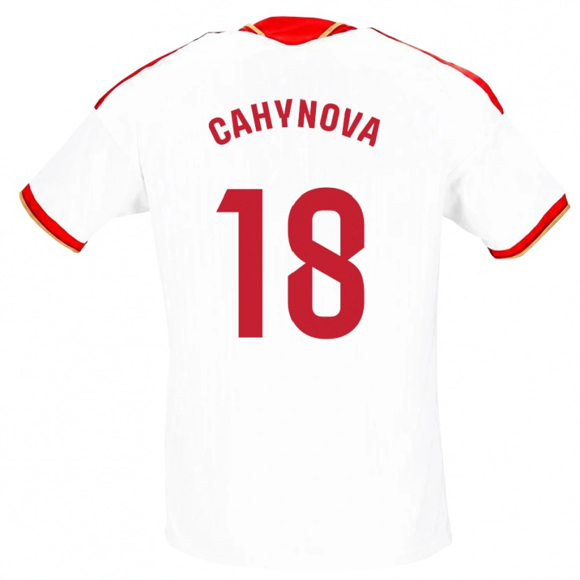 Danxen Criança Camisola Klara Cahynova #18 Branco Vermelho Principal 2026/27 Camisa