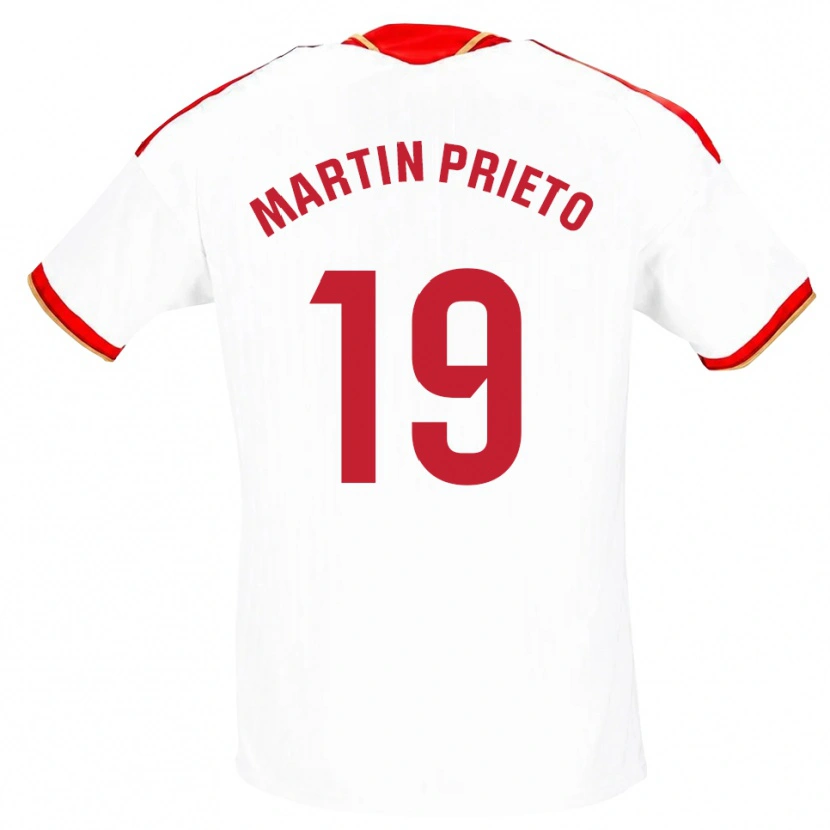 Danxen Criança Camisola Cristina Martín-Prieto Gutiérrez #19 Branco Vermelho Principal 2026/27 Camisa