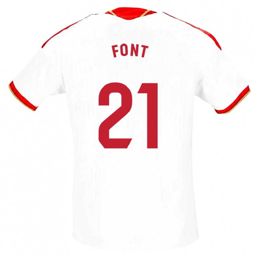 Danxen Criança Camisola Jan Font #21 Branco Vermelho Principal 2026/27 Camisa