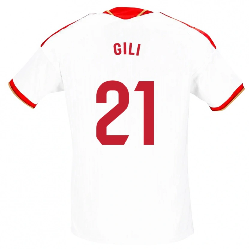 Danxen Criança Camisola Gemma Gili #21 Branco Vermelho Principal 2026/27 Camisa