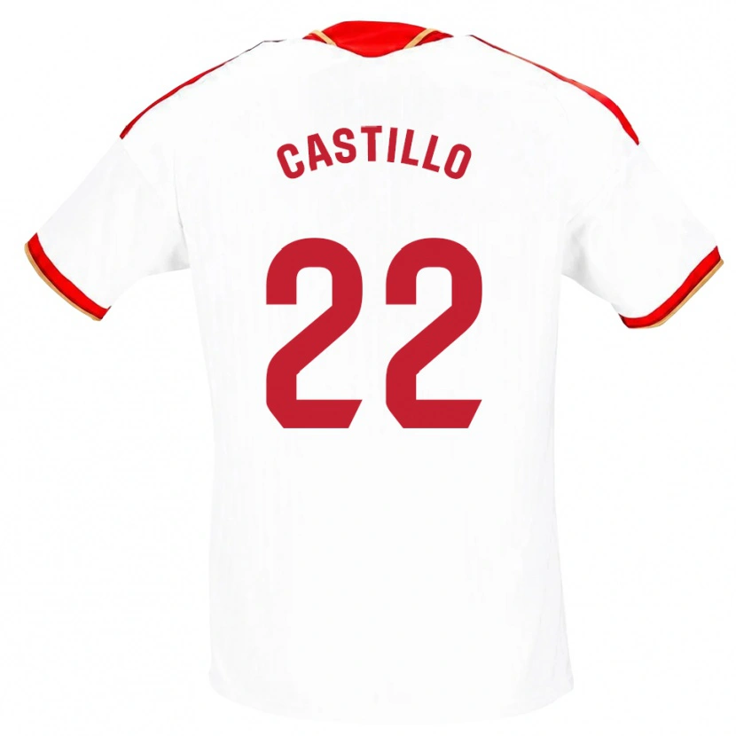 Danxen Criança Camisola José Castillo #22 Branco Vermelho Principal 2026/27 Camisa