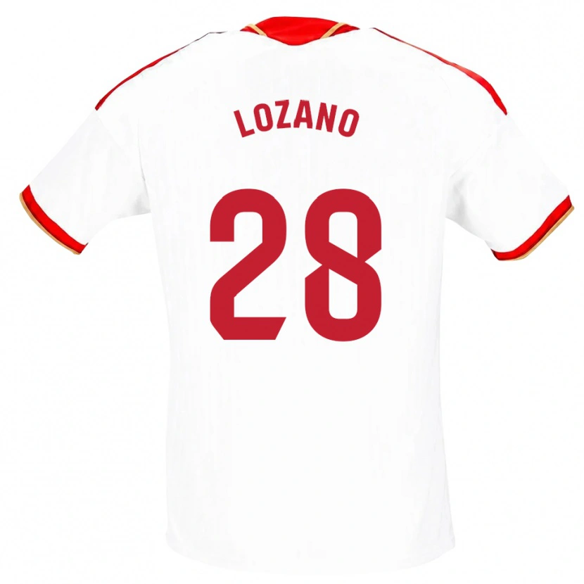 Danxen Criança Camisola Elena Lozano #28 Branco Vermelho Principal 2026/27 Camisa