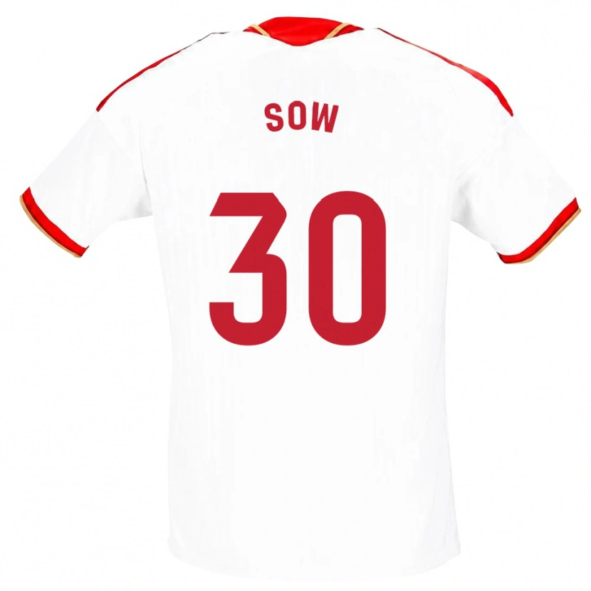 Danxen Criança Camisola Ibrahima Sow #30 Branco Vermelho Principal 2026/27 Camisa