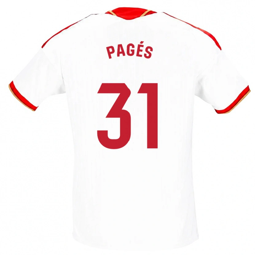 Danxen Criança Camisola Lukas Pagés #31 Branco Vermelho Principal 2026/27 Camisa