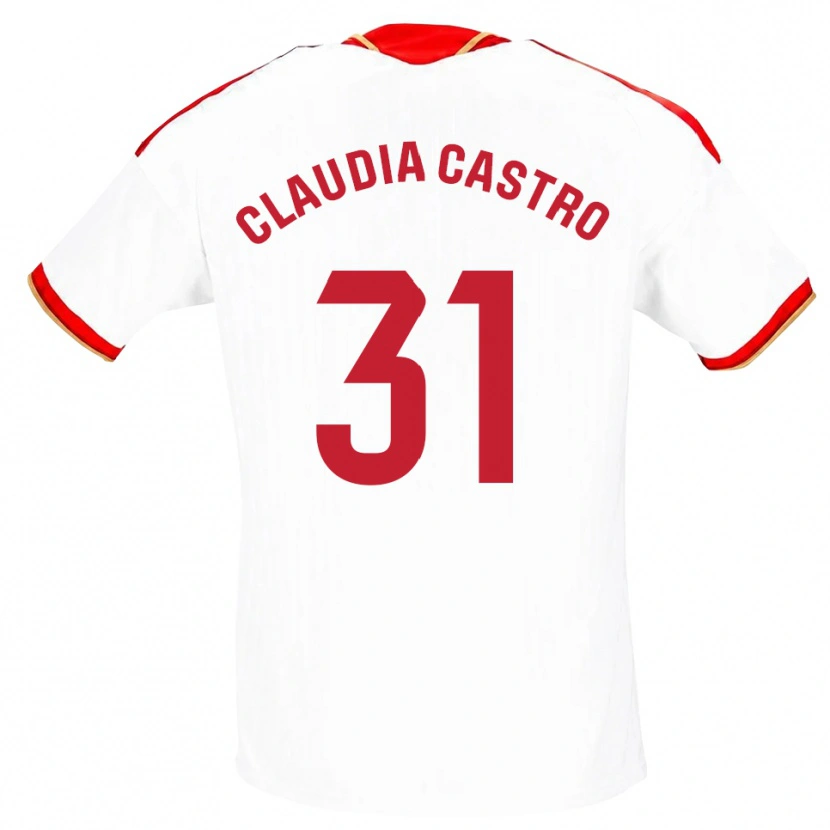 Danxen Criança Camisola Claudia Castro Romero #31 Branco Vermelho Principal 2026/27 Camisa