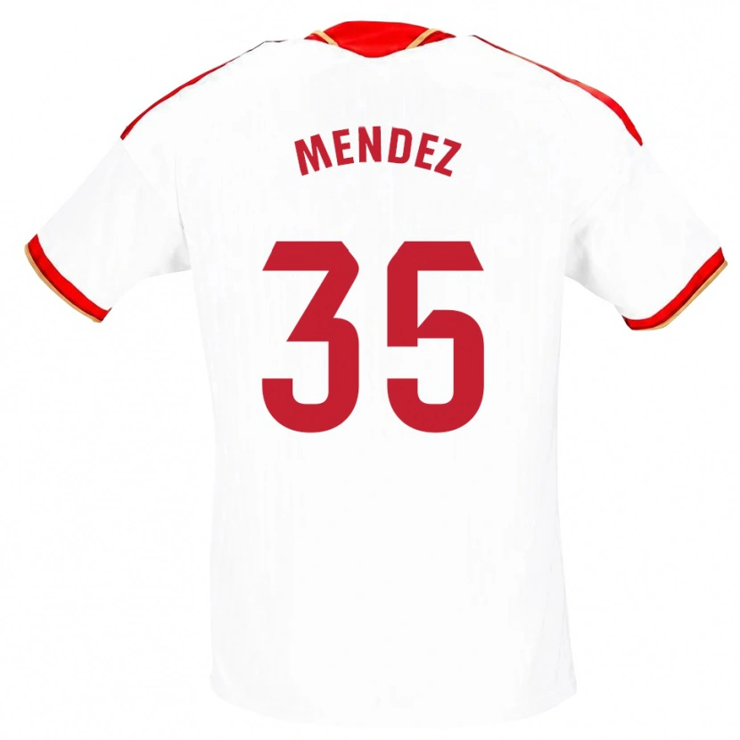 Danxen Criança Camisola Tomás Méndez #35 Branco Vermelho Principal 2026/27 Camisa