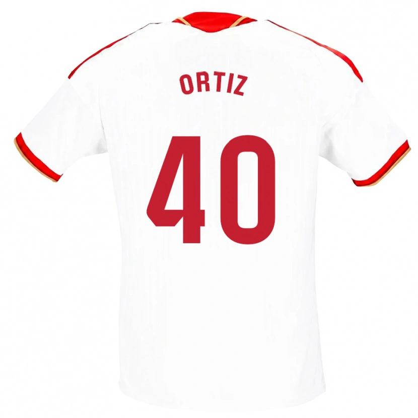 Danxen Criança Camisola Hugo Ortiz #40 Branco Vermelho Principal 2026/27 Camisa