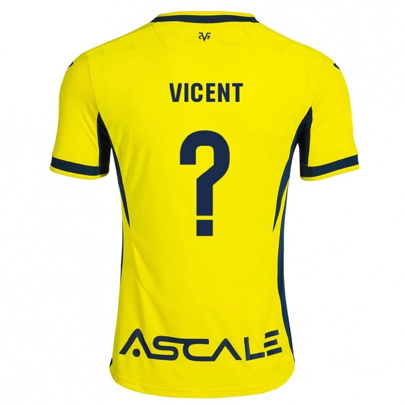 Danxen Criança Camisola Iker Vicent #0 Amarelo Preto Vermelho Principal 2026/27 Camisa