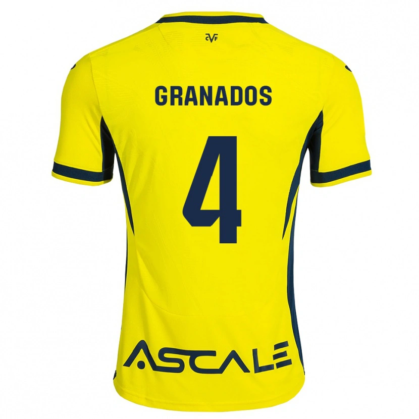 Danxen Criança Camisola Carlos Granados #4 Amarelo Preto Vermelho Principal 2026/27 Camisa
