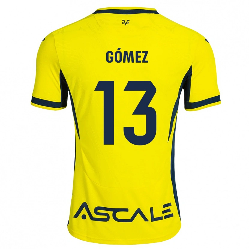 Danxen Criança Camisola Rubén Gómez #13 Amarelo Preto Vermelho Principal 2026/27 Camisa