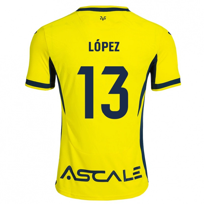 Danxen Criança Camisola Carlos López #13 Amarelo Preto Vermelho Principal 2026/27 Camisa