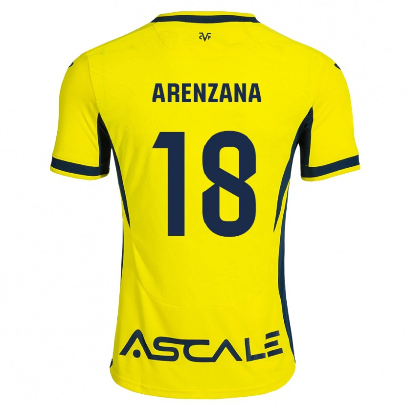 Danxen Criança Camisola Pablo Arenzana #18 Amarelo Preto Vermelho Principal 2026/27 Camisa