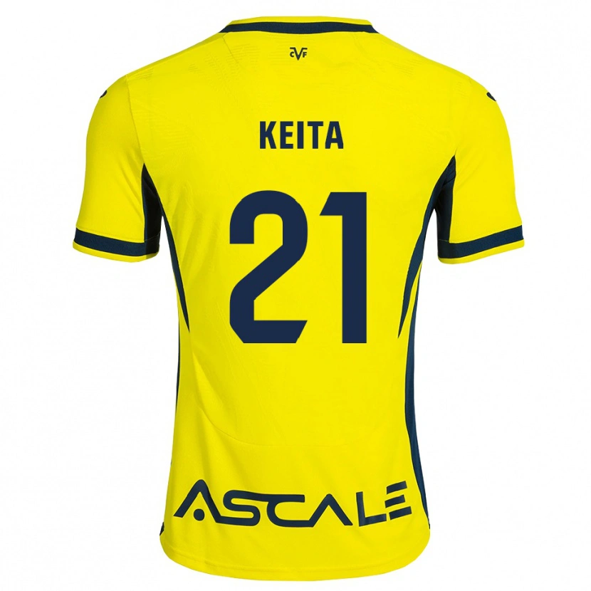 Danxen Criança Camisola Manfa Keita #21 Amarelo Preto Vermelho Principal 2026/27 Camisa