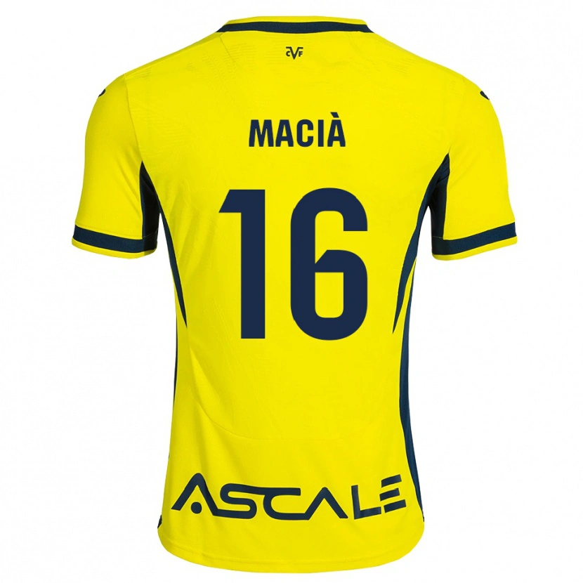 Danxen Criança Camisola Carlos Macià #16 Amarelo Preto Vermelho Principal 2026/27 Camisa