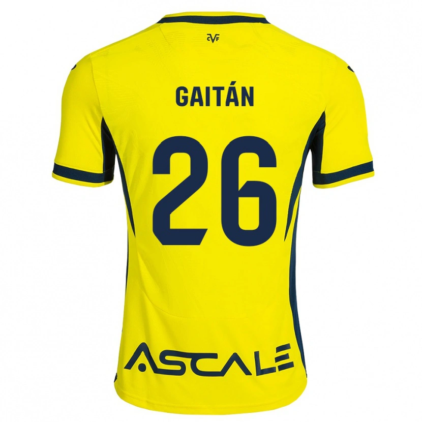 Danxen Criança Camisola Joselillo Gaitán #26 Amarelo Preto Vermelho Principal 2026/27 Camisa