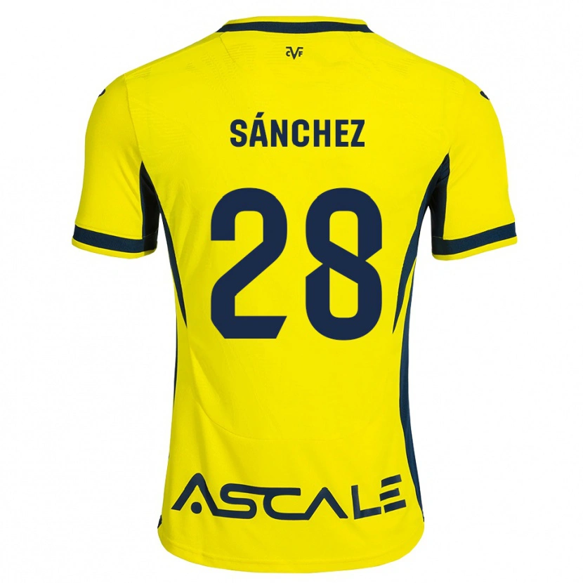 Danxen Criança Camisola Edu Sánchez #28 Amarelo Preto Vermelho Principal 2026/27 Camisa