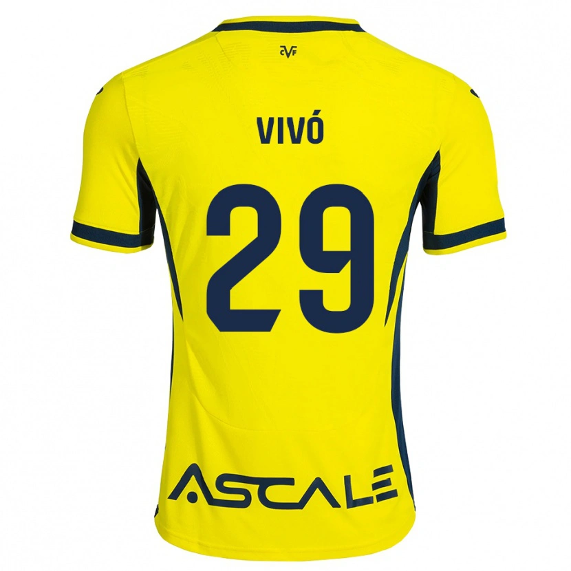 Danxen Criança Camisola Adrián Vivó #29 Amarelo Preto Vermelho Principal 2026/27 Camisa